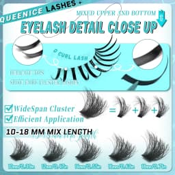 Eyelash Extension Kit Spiky Lashes Extension Thick Individual Cluster Lashes with Spikes&Bottom Lashes Bond And Seal Makeup