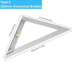 200/250/300mm Aluminum Square Ruler Right Angle 90 Degree Turning Rule Woodworking Measuring Tool Angle Square Carpenter Ruler