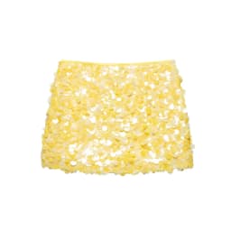 DUOPERI Women Y2K With Sequined Solid A-Line Mini Skirt Side Zipper High Waist Female Chic Lady Casual Skirts