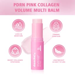 PDRN Pink Collagen Volumer Multi Balm Deep Hydration Plump Smooth Radiant Multi Collagen Stick for Cheeks Eyes Lips Neck Skincar
