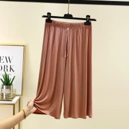 Modal Wide Leg Pants Women Summer Thin Home Spwear Pure Color Casual Loose Comfortable Seven-Foot Pants