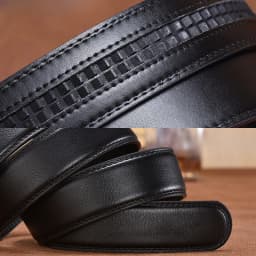 3.0 3.5cm Men Women's Automatic Buckle Belt Strips Blue Red White Black Coffee Belt without Buckle PU Leather Belt No Buckle