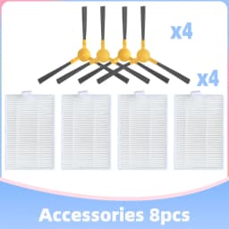 Accessories For ABIR X5 / X6 / X8 Genio Navi N600 Robotic Vacuum Cleaner 3-Arms Side Brush Hepa Filter Replacement Spare Parts