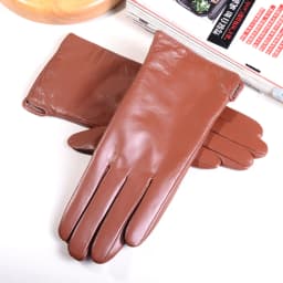 Women's Ladies Elegant Genuine Leather Wool Lining Winter Goat Skin Touch Screen Casual Riding Warm Short Gloves