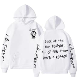 Rapper Lil Peep Look At The Sky Tonight All of The Stars Have A Reason Print Hoodie Men Women Hip Hop Oversized Hoody Sweatshirt