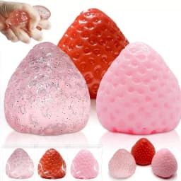 Hot Squishy Big Strawberry Squeeze Toy Soft Pinch Fruit Pop Fidget Toys Party Entertainment Games Halloween Christmas Gift