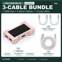 HMLAB ZNEO Gaming USB Hub - 2-to-3 Port, 8K Hz, Independent Power, With Screen, Trendy for Gaming Ambience Desk Setup