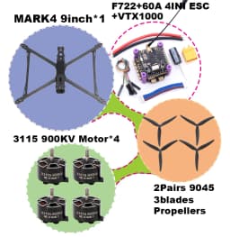 BCUBE MARK4 V2 8/9/10inch F722 Flight Control 45/60A 4INI ESC Rack Drone FPV Carbon Fiber PV Racing Drone Quadcopter Freestyle