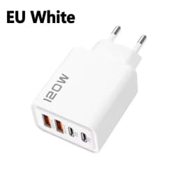 120W USB-C Charger 4 Ports PD Quick Charge 3.0 Type-C USB Phone Chargers Fast Charging Adapter For IPhone17 16 15 Xiaomi Samsung