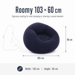 Flocking Inflatable Ball Sofa Portable Round Air Bean Bag Chair Foldable Leisure Inflatable Couch for Bedroom Living Room Indoor Home Furniture