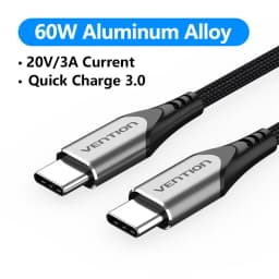 Vention USB C to Type C Cable PD 100W 60W Fast Charging Cord for iphone 17 16 15 Samsung S24 Xiaomi 17 Macbook iPad Quick Charge