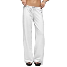 Women Drawstring Wide Leg Sweatpants Casual Loose Flared Trousers Solid Color High Waist Jogger Pants Streetwear Lounge Wear