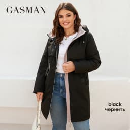 GASMAN New women's coat spring 2022 brand Mid-Length Fashion Women's jacket Contrasting trench pocket hooded casual parkas 8266