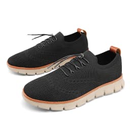 Plus Size 51 52 53 54 Men's Knit Wingtip Oxford Shoes Lightweight Breathable Slip‑on Business Casual Walking Sneakers for Men