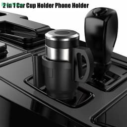 2 In 1 Car Water Cup Holder With Mobile Phone Storage Stand Cup Holder Expander Adapter Multipurpose Bottle Cups Organizer Stand