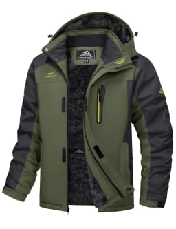 Men's Winter Jacket Waterproof Windproof Fleece Lined Parka Warm Thermal Coat with Removable Hood Outdoor Ski Snowboard Jacket