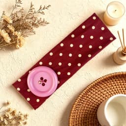 Dopamine Large Button Wave Dot Elasticity Headband Fashion INS Style Elastic Headband Sports Fitness Sweat-absorbent Hairband