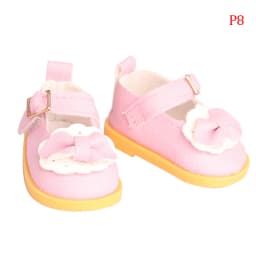 14inch PU Leather Bow Doil Doll Mini Shoes 5cm Sequin Wear For 20cm Toys American Dolls Girl's Gift