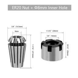 LAVIE Carving Machine Collet Trimming Machine Woodworking Accessories Adapter ER Clamp Nut -C NUT COLLET