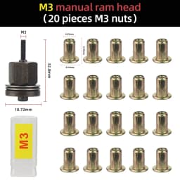 M3 M4 M5 M6 M8 M10 M12 Hand Rivet Nut Head Set Round Nut Tool Manual Riveter Rivnut Tool Accessory