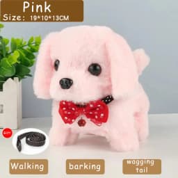 Electronic Walking Puppy Pet Dog Plush Toy Barking Wagging Tail Battery Control Kawaii Interactive Toys for Kids Boys Grils Gift