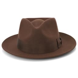 Big Head Men's Vintage Style 100% Wool Fedora Hat , Black Brown Grey Coffee Blue Color 6cm Brim Party Dress Classic Felt Hat