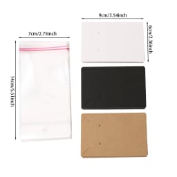 50/100pcs Earring Holder Cards and Clear Self-Sealing Bags Set Paper Display Cards for Necklaces Stud Earrings Jewelry Packaging