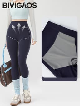 BIVIGAOS Spring Autumn Reflective Strip Side Pocket Yoga Leggings Women High Waist Hip Lift Sports Fitness Sharkskin Leggings