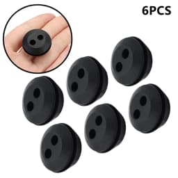 6 Pcs 2 Holes Black Rubber Tank Seal Grommets Mower Pipe Hose Gasket Grommet Spare Parts