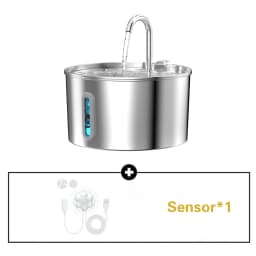 ZYFeeder 2.2L Automatic Cat Water Fountain Square Stainless Steel Bowl Pet Water Feeder Dog Water Fountain Silent(No 5V 1A Plug)