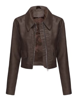 Spring and Autumn New Thin Leather Coat Long sleeved Casual Women's Coat Fashion Short Motorcycle Zipper Leather Jacket