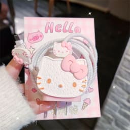 Cartoon Cat Big Ear Dog Charger Shell Cable Protector, Suitable for iPhone 18W/20W Fast Charging Cable Data Anti Drop Charger