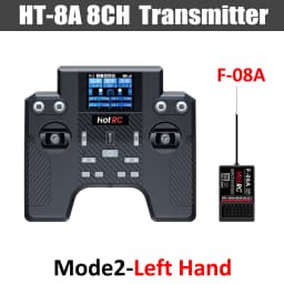 HOTRC HT-8A 2.4G 8CH Transmitter&Receiver HT8A Remote Control with F-08A Receiver for RC Helicopter Aircraft Car Ship Tank Robot