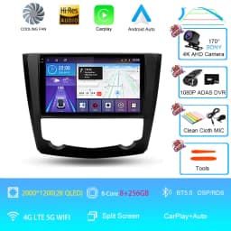 Android 16 9 Inch Carplay For RENAULT KADJAR 2015 - 2019 Car Radio Multimedia Center Bluetooth 4G Wifi Rear Camera Touch Display