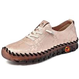 New Unique Oxford Shoes 43 44 Women's Split Leather Loafers Woman Orthopedic Moccasins Mother Designer Laced Daily Walking Flats