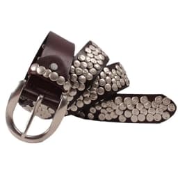IEFB Punk Leather Belt Baggy Jeans Accessories Irregularly Shaped Circular Rivets Men's Clothing Y2k Decoration Hip Hop 9X955