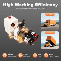 DC 12V Hydraulic Power Unit, Hydraulic Pump, Single Acting Pump 800W, for Truck, Dump Trailer