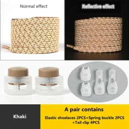 1 Pair Reflective Elastic Laces Sneakers Shoelaces for Sneakers Kids Adult Fast Without Tie Flat Rubber Bands Luminous Shoelace