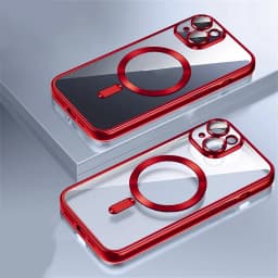 Original Magnet Plating Magnetism Case For Iphone 17 Air 11 12 13 14 15 Plus 16 Pro Max Magsafe Clear Cover Camera Lens Protect