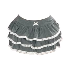 Y2k Aesthetics Harajuku Lace Solid Color Gray Shorts Hip Hop High Street Graphic Punk Gothic High Street Streetwear Emo-Girl