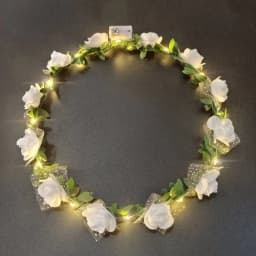Elegant Simulation Rose Flower Wreath Headband Luminous Tiara Flower Crowns LED Light Garland Glowing Wreath Wedding