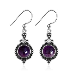 New Elegant Natural Kyanite Silver Drop Earrings for Women Vintage Jewelry Wedding Engagement Hoop Earrings Gifts