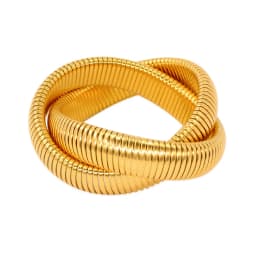 New 316L Stainless Steel Two Three Laps Elastic Charms Bracelet for Women Men Gold Color