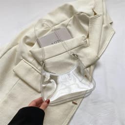 Pvc Shoulder Bag Versatile Women'S Underarm Bag Candy Color Handbag Transparent Fashion Shoulder Bag For Dating Commuting