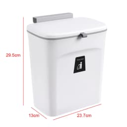 9L Hanging Trash Can Sliding Lid Trash Can Wall-mounted Garbage Basket Cabinet Dustbin for Home Kitchen Bedroom
