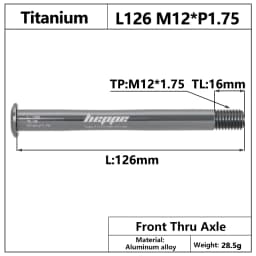 HEPPE MTB Road Bike Titanium Thru Axle Ultra Light Bike Axle 12x142 12x148 Rear Hub Thru Axle Bike Fork 12x100 12x110 Shaft