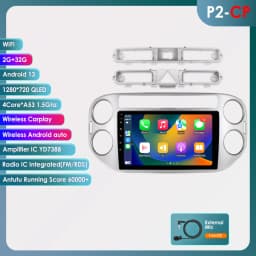 Hizpo 2 Din Android Auto Radio For VW Volkswagen Tiguan 1 NF 2006-2016 Carplay Car Multimedia GPS 2din Autoradio Head Unit Navi