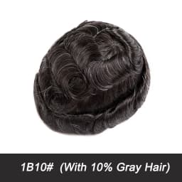 VLoop Super Natural Hairline Ultra Thin Skin 0.02mm 80%Density Undetectable Men Toupee Brown Black Grey 520# Hair System for Men