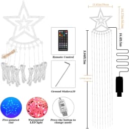 305-LED RGB Remote Control Star Lights, 3 Meters USB Powered with App and 10 Modes For Tree, Patio, Garden Birthday Decoration
