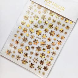 Sliver Bronzing 3D Christmas Nail Art Decoration Sticker Sparkly White Colorful Glitter Geometry Snowflake Winter Slider Foil